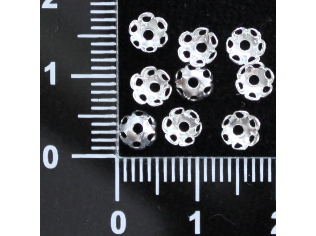 Kaplíky kytičky cca 5 mm, stříbrná