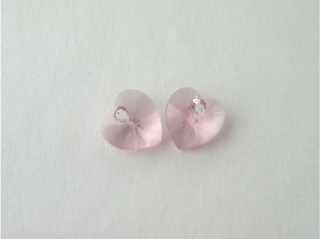 Přívěsek XILION srdce 10,3x10 mm, Swarovski, rose