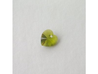 Přívěsek XILION srdce 10,3x10 mm, Swarovski, olivine