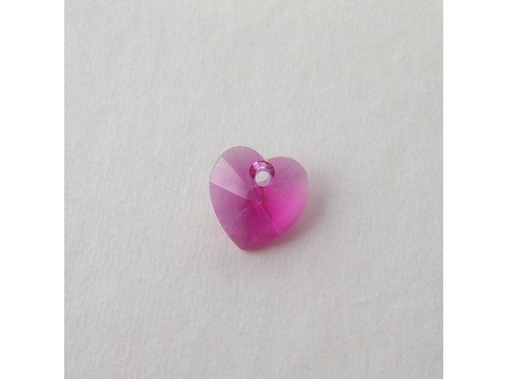 Přívěsek XILION srdce 10,3x10 mm, Swarovski, fuchsia