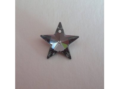 Přívěsek hvězda Swarovski 18 mm, crystal silver night 18 mm 6,5 mm 1,1 mm