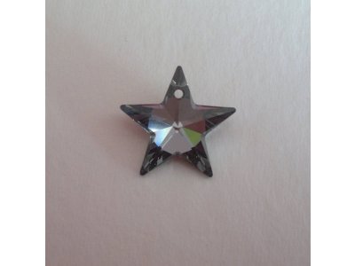 Přívěsek hvězda Swarovski 18 mm, crystal silver night 18 mm 6,5 mm 1,1 mm