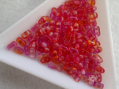 Bi-beads, červeno - oranžové