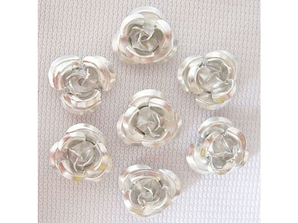 Hliníková růžička 17x9 mm, stříbrná