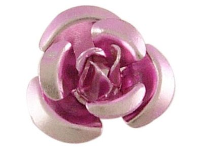 Hliníková růžička 12x7 mm, růžová