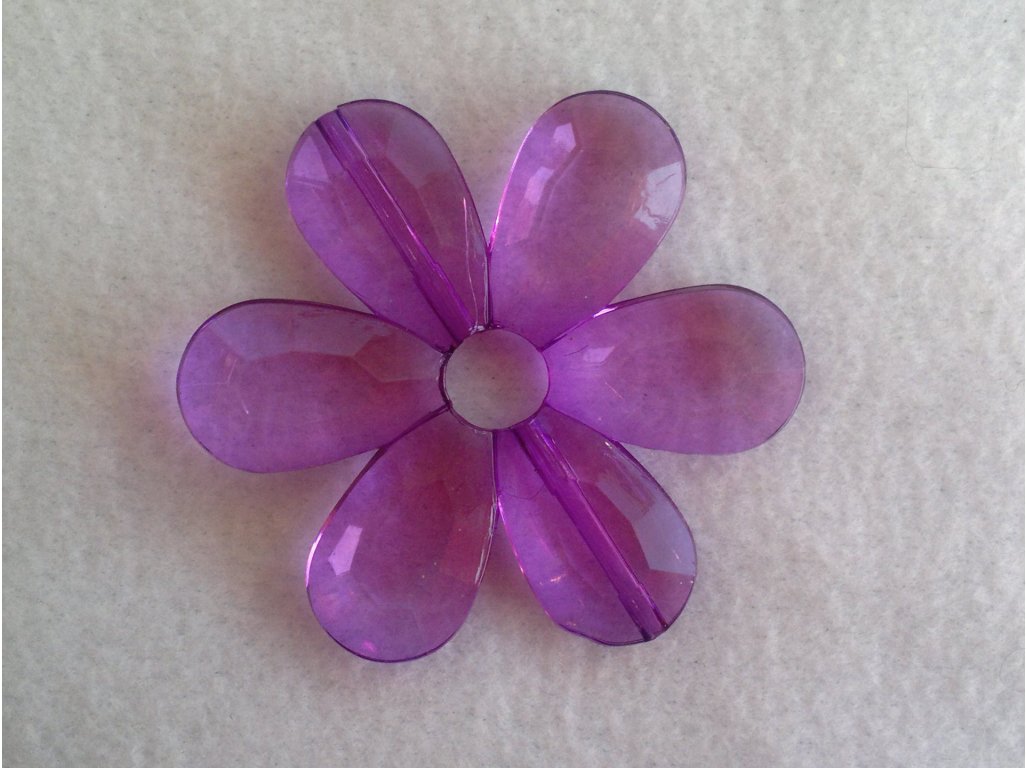 Akrylová kytka, pr. 57 mm, fialová
