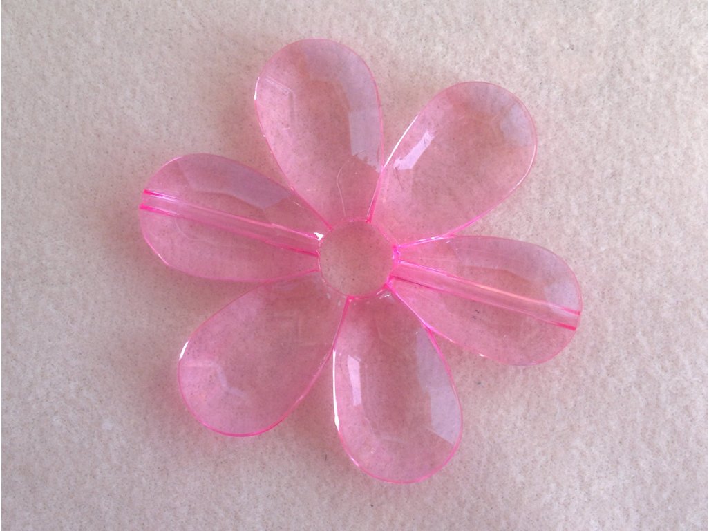 Akrylová kytka, pr. 57 mm, světle růžová