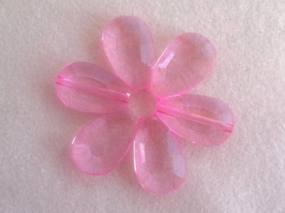 Akrylová kytka, pr. 57 mm, světle růžová
