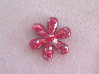 Akrylová sprejová kytka pr. 25 mm, červená akryl červená 25 mm 5 mm 1,5 mm