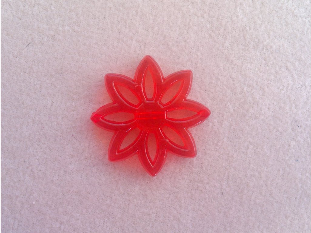 Plastová kytka, pr. 31 mm, červená