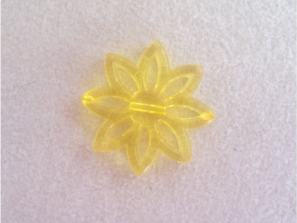 Plastová kytka, pr. 31 mm, žlutá