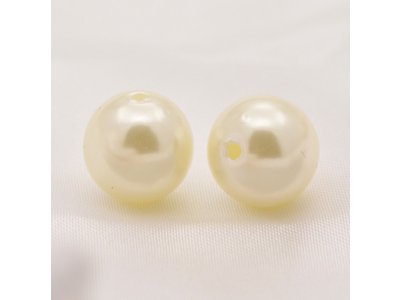 Voskové perle 12 mm - krémové krémová plast 12 mm 2 mm