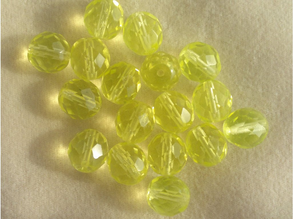 Žluté průhledné 10 mm žlutá sklo 1,1 mm 10 mm