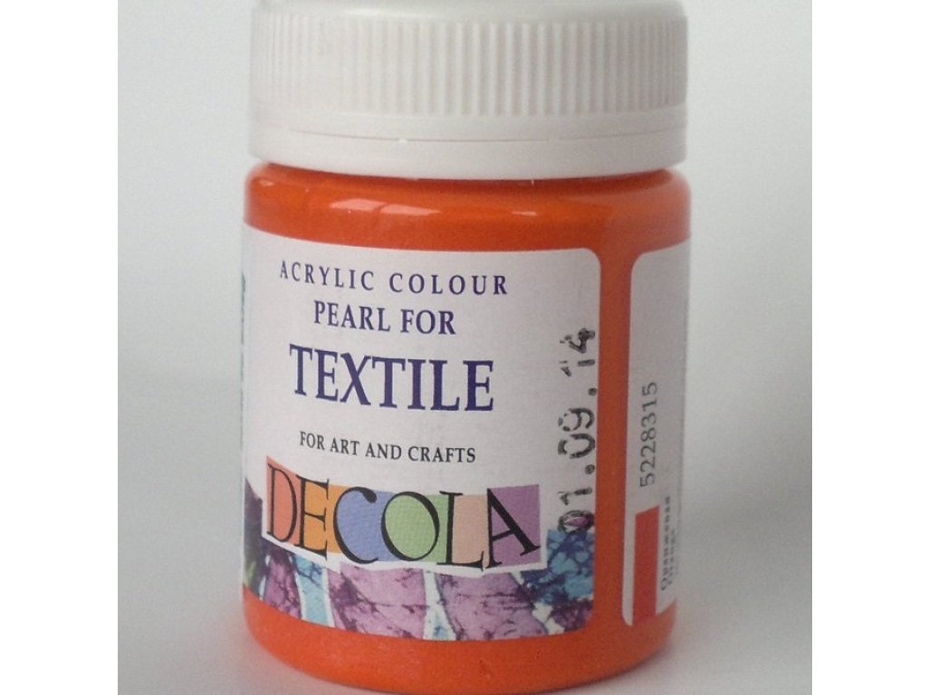 Barva textilní DECOLA - oranžová perleť