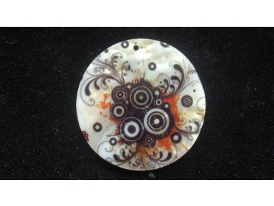 Silná perleť 50 mm - motiv 13 perleť 50 mm 1,5 mm bílá/černá/oranžová
