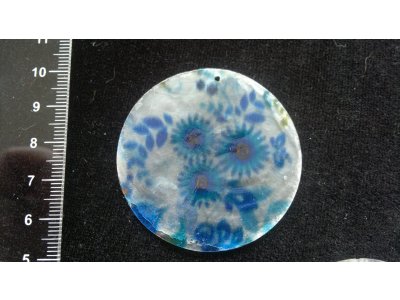Slída 50 mm - motiv 2 perleť 1,2 mm 50 mm bílá/modrá