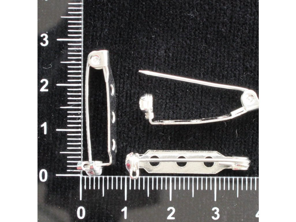 Brožový můstek s pojistkou, 20x5 mm - stříbrný stříbrná kov 2,4 mm 20 mm 5 mm 6 mm