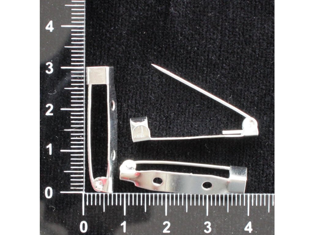 Brožový můstek, 30x6 mm - stříbrný stříbrná kov 30 mm 5,5 mm 6,5 mm 2,3 mm