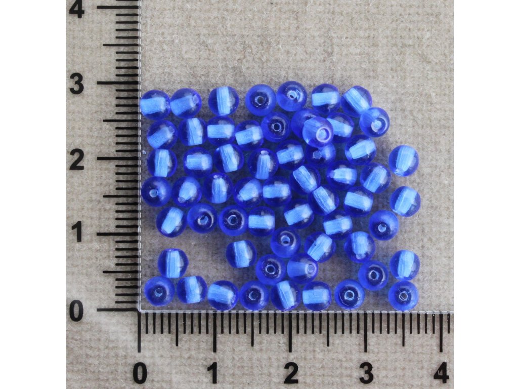 Námořnické s průtahem modrá kulička sklo 4 mm 0,5 mm