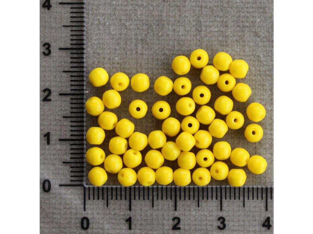 Žluté kul. 4 mm žlutá kulička sklo 4 mm 0,5 mm