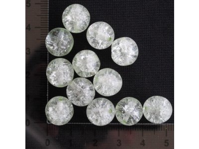 Zelený pastel, práskačky - 12 mm kulička sklo 12 mm 1 mm
