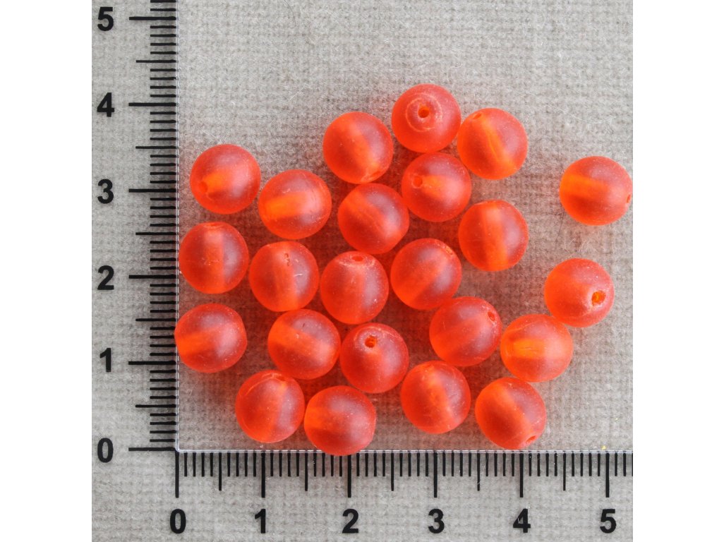Mat oranžový - 8 mm oranžová kulička sklo 8 mm 1 mm