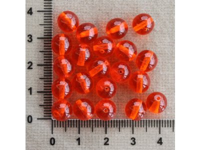 Oranžová s průtahem 8 mm oranžová kulička sklo 8 mm 1 mm