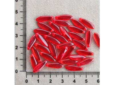 Červené jazýčky 15 x 5 mm červená sklo 15 mm 5 mm 0,5 mm