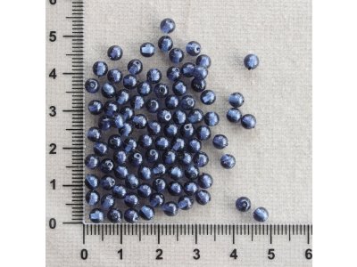 Kuličky tmavě modé 4 mm modrá kulička sklo 4 mm 0,5 mm