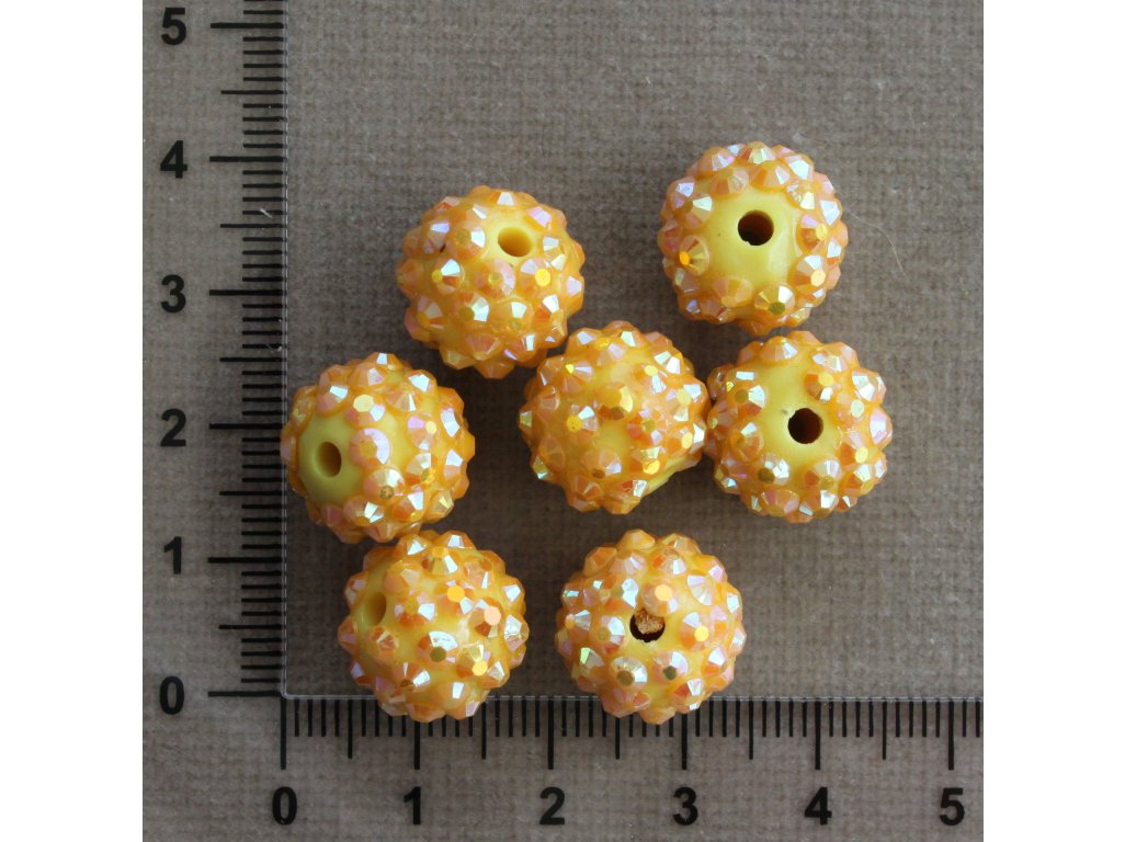 Žluto-oranžová 13 mm žlutá/oranžová kulička plast 13 mm 2,4 mm