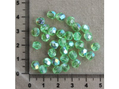 Zelená s AB efektem 6 mm zelená kulička sklo 6 mm 0,8 mm