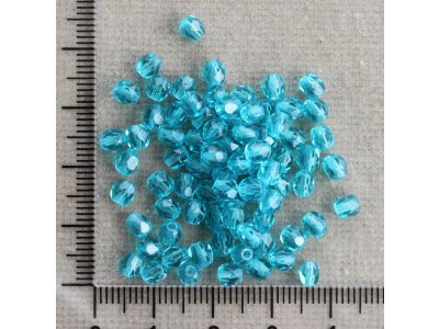 Petrolejově modrá 4 mm modrá sklo kulička 4 mm 0,4 mm