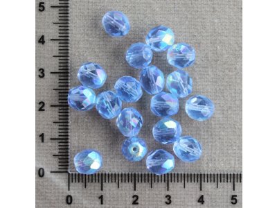 Modrá s AB efektem - 8 mm modrá kulička sklo 8 mm 0,8 mm