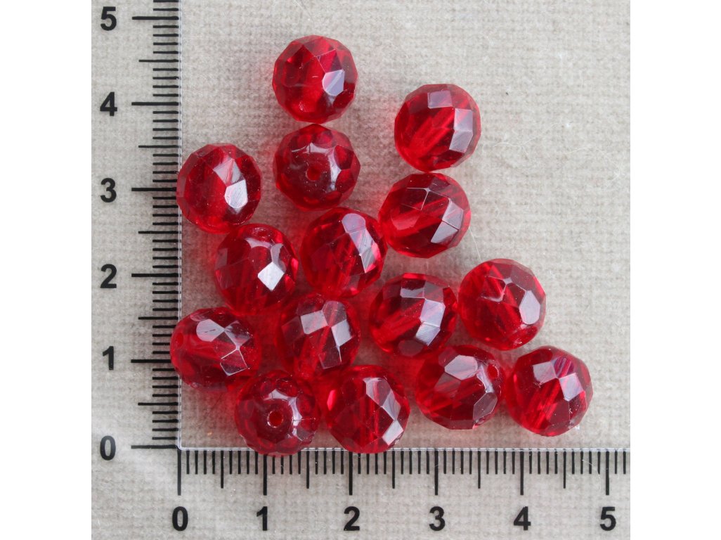 Rubínově červená 10 mm červená kulička sklo 10 mm 1 mm