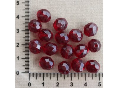 Granátově červená červená kulička sklo 10 mm 1,2 mm