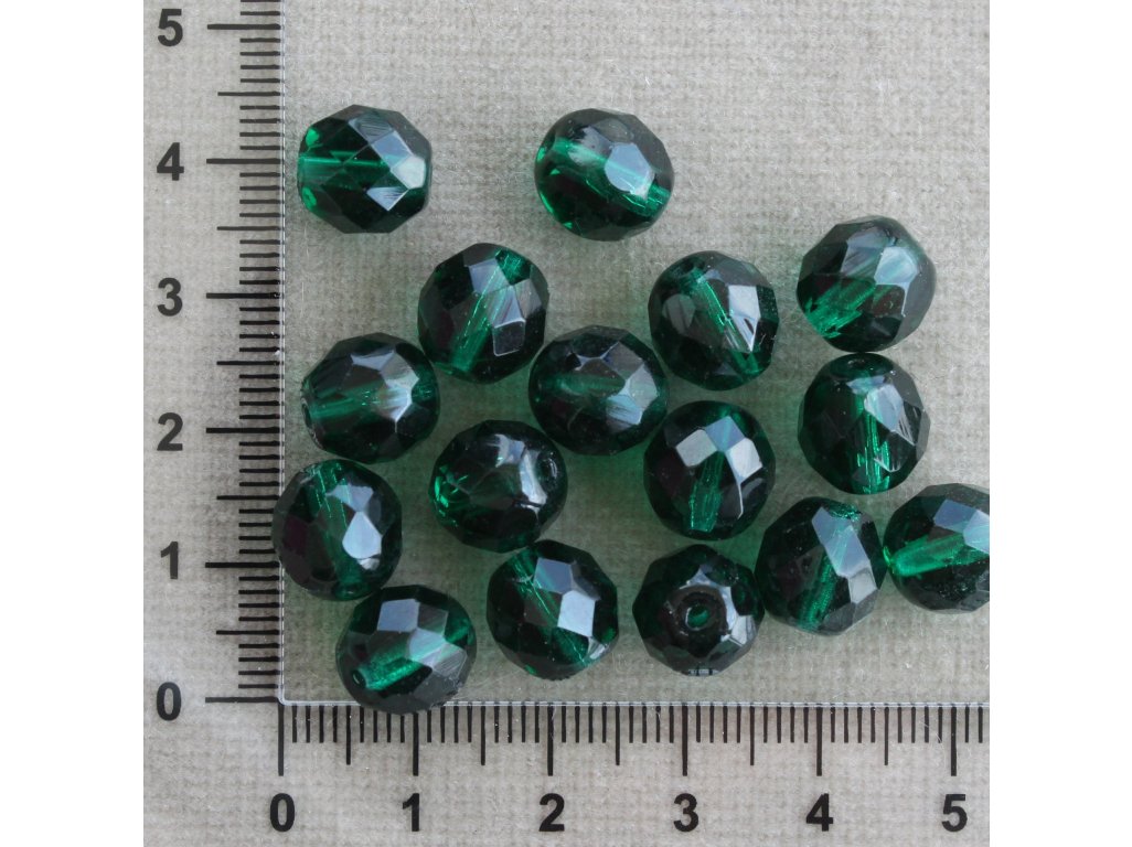 Tmavě zelená 10 mm zelená kulička sklo 10 mm 1 mm