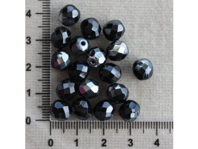 Černé - AB stříbrný 8 mm černá černá/stříbrná sklo kulička 8 mm 1 mm