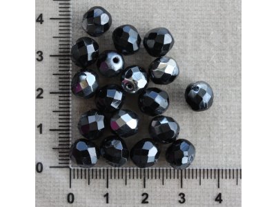 Černé - AB stříbrný 8 mm černá černá/stříbrná sklo kulička 8 mm 1 mm