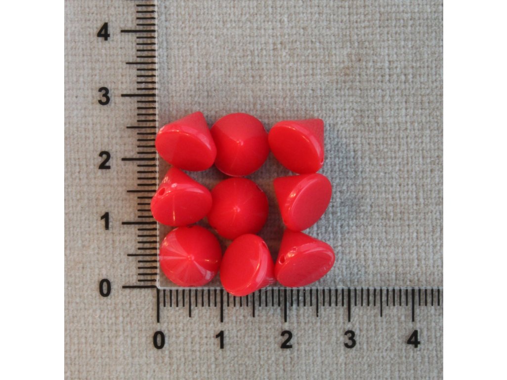 Spikes červený 10/8 černá hrot - spikes plast 1,1 mm