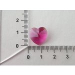 Přívěsek XILION srdce 14,4x14 mm, Swarovski, fuchsia