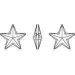 Přívěsek hvězda Swarovski 18 mm, crystal silver night 18 mm 6,5 mm 1,1 mm