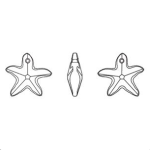 Přívěsek mořská hvězda Swarovski 20 mm, crystal astral pink
