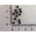 Velkodírkové, mačkané korálky 4 mm - černá
