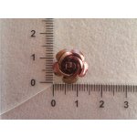 Hliníková růžička 15x9 mm, hnědá