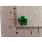 Hliníková růžička 15x9 mm, zelená tráva