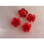 Hliníková růžička 15x9 mm, červená