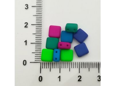 Neon ČTVEREC - dvoudírka 6x6mm, více barev