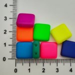 Neon ČTVEREC - dvoudírka 12x12mm, více barev
