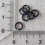 Eloxované hliníkové kroužky, řezané, 4,2/1,2, černé