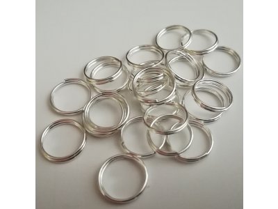 Spojovací kroužky dvojité 10 mm silné 0,7 mm - stříbrná
